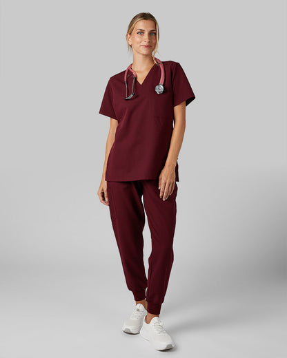 WOMEN'S CHEST POCKET V-NECK SCRUB TOP