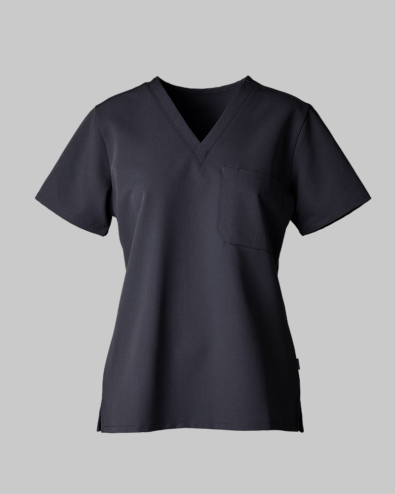 WOMEN'S CHEST POCKET V-NECK SCRUB TOP