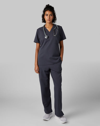 WOMEN'S CHEST POCKET V-NECK SCRUB TOP