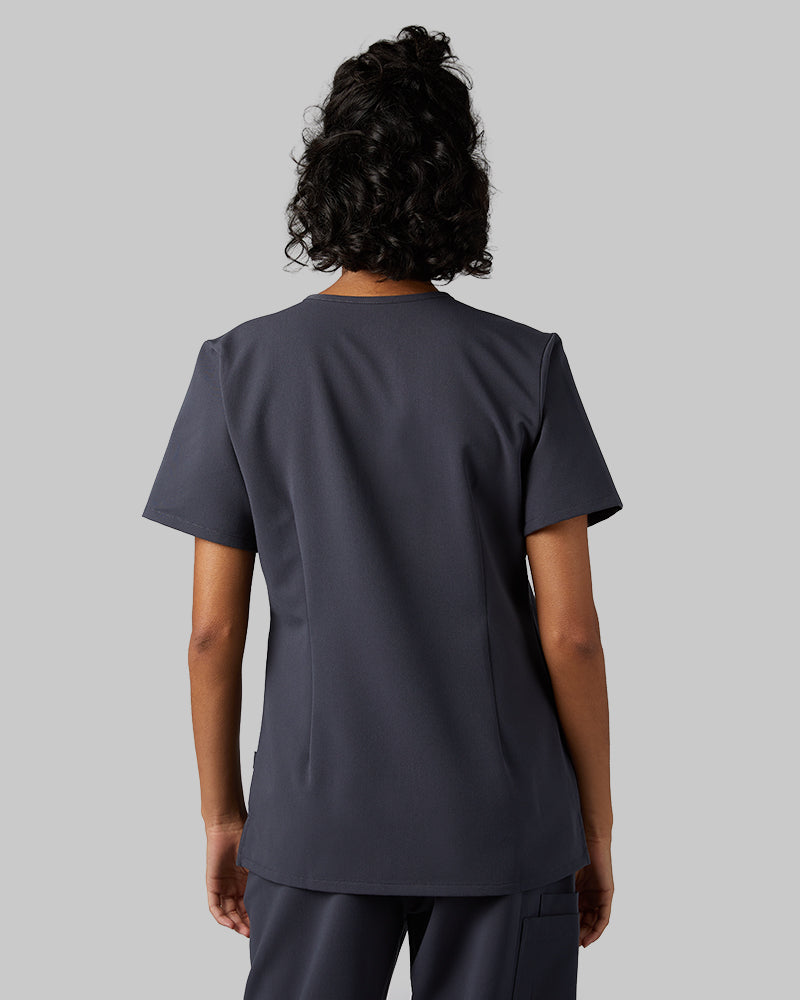 WOMEN'S CHEST POCKET V-NECK SCRUB TOP