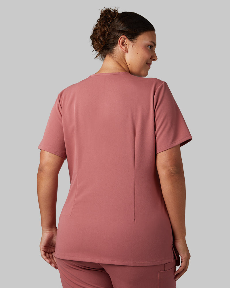 WOMEN'S CHEST POCKET V-NECK SCRUB TOP