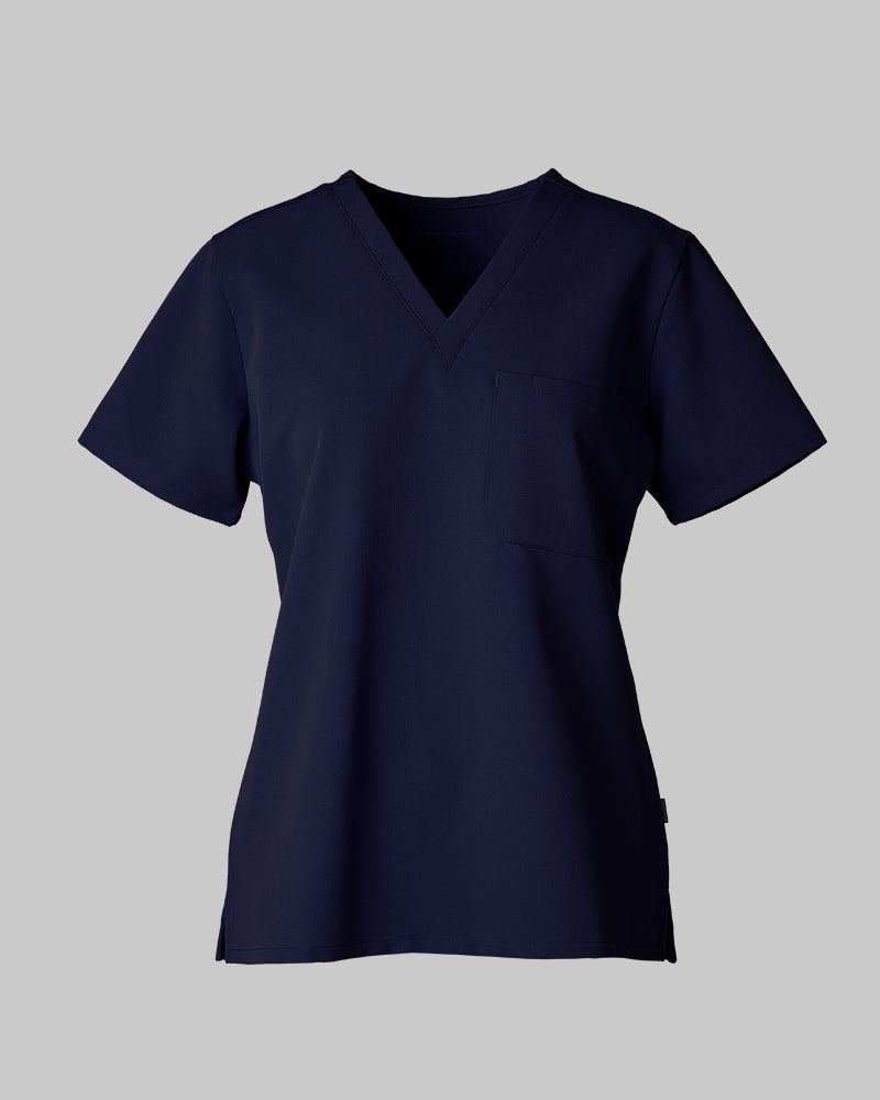 WOMEN'S CHEST POCKET V-NECK SCRUB TOP