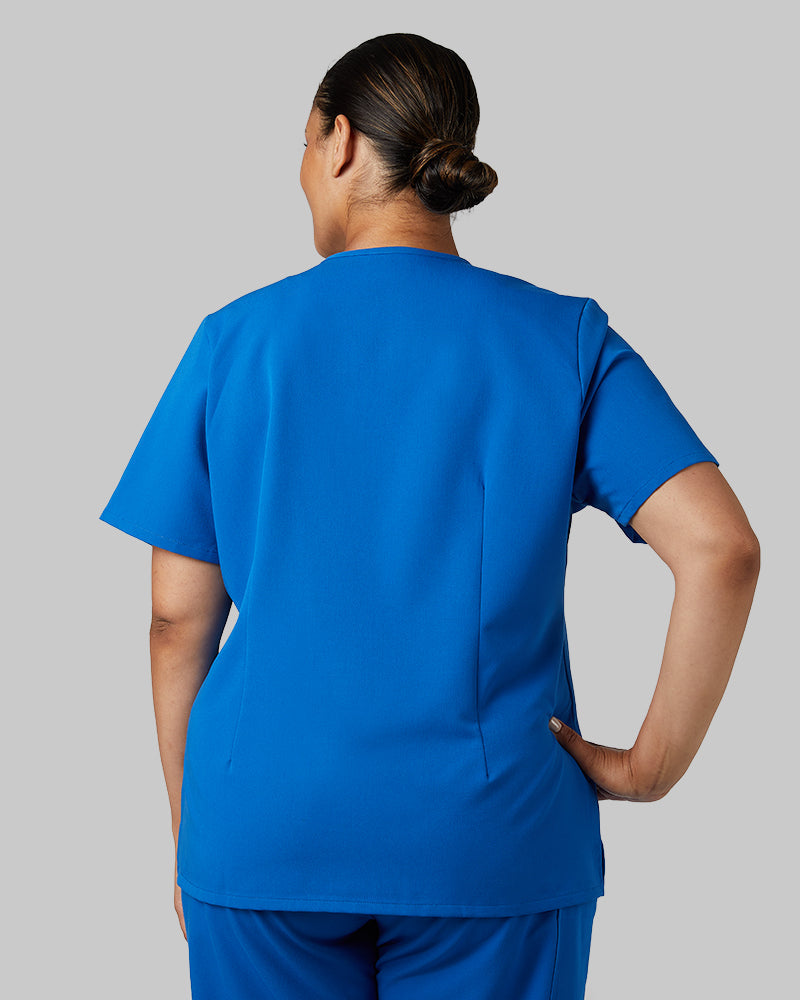 WOMEN'S CHEST POCKET V-NECK SCRUB TOP