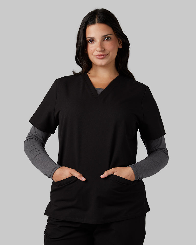 WOMEN'S 2-POCKET V-NECK SCRUB TOP