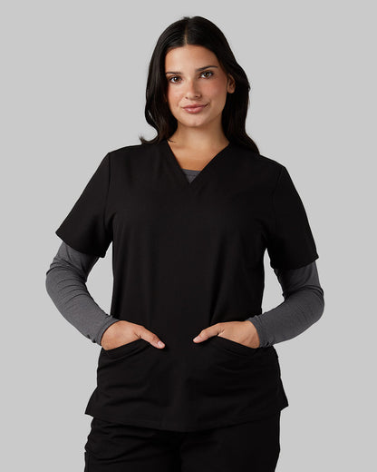 WOMEN'S 2-POCKET V-NECK SCRUB TOP