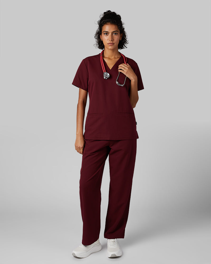 WOMEN'S 2-POCKET V-NECK SCRUB TOP