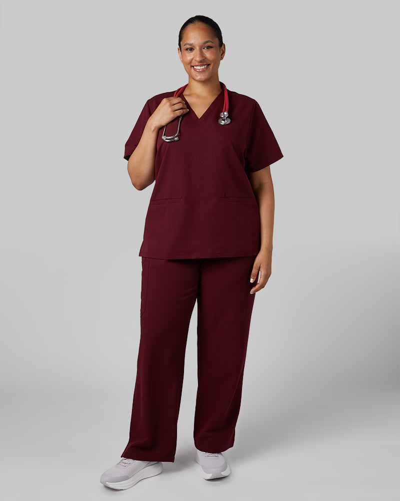 WOMEN'S 2-POCKET V-NECK SCRUB TOP