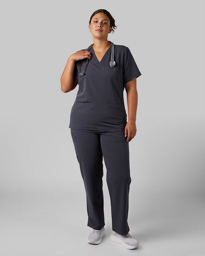 WOMEN'S 2-POCKET V-NECK SCRUB TOP