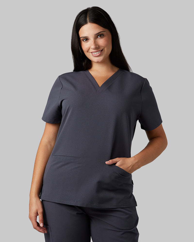 WOMEN'S 2-POCKET V-NECK SCRUB TOP