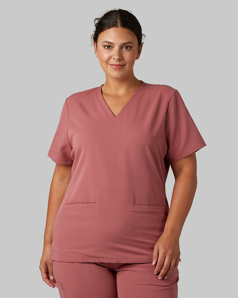 WOMEN'S 2-POCKET V-NECK SCRUB TOP