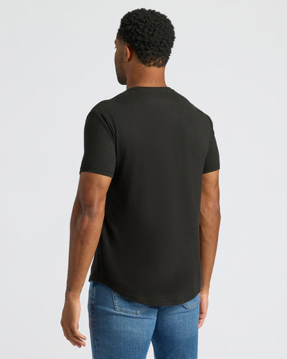 Black & White Curved Hem Classic Crew Neck 10-Pack