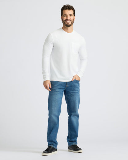 Black & White Heavyweight Long Sleeve Pocket Crew 2-Pack