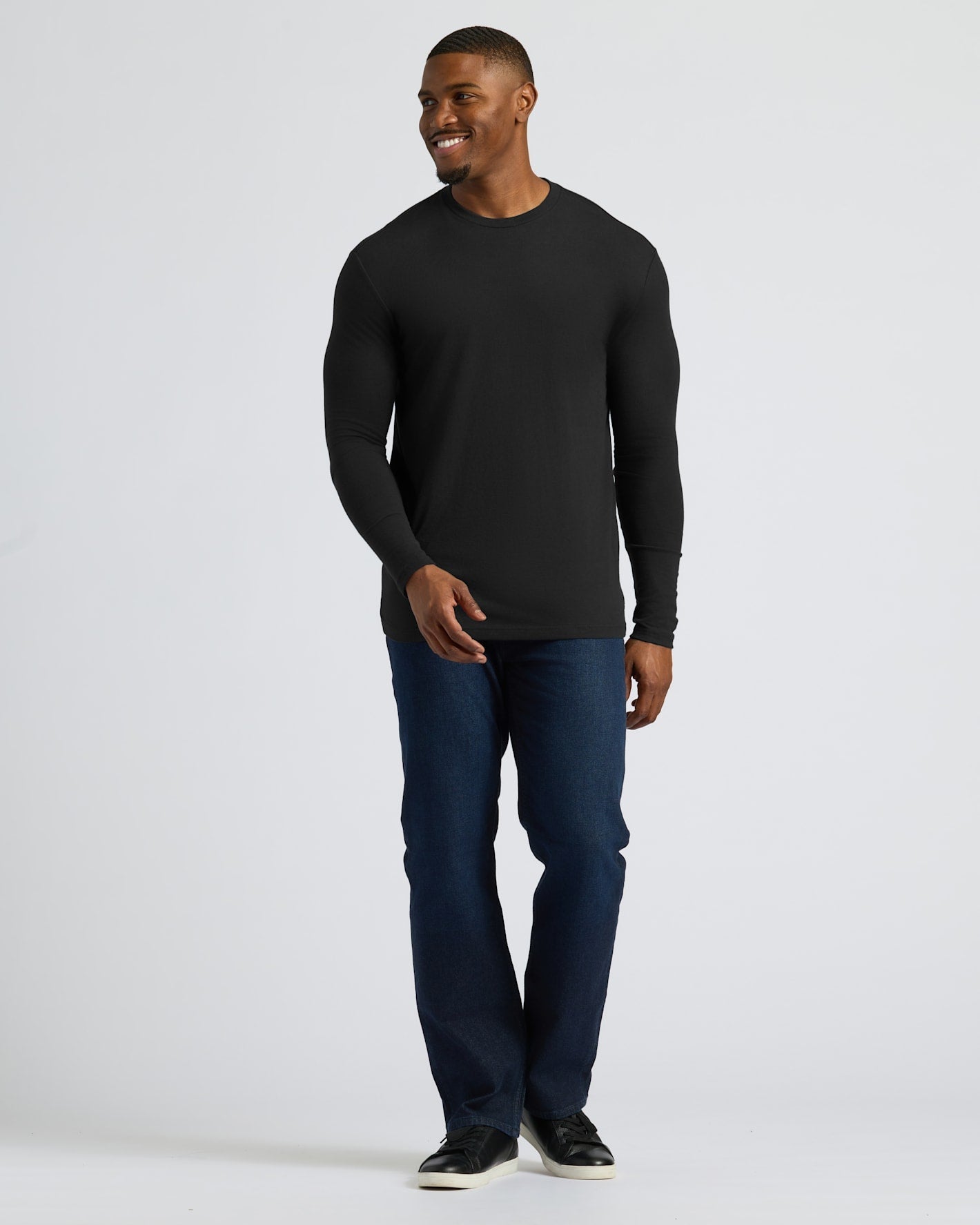 All Black Tall Long Sleeve Crew 3-Pack