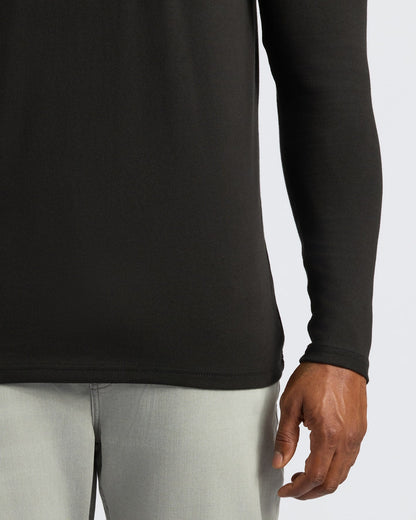 Black & Navy Tall Heavyweight Long Sleeve Pocket Crew 4-Pack