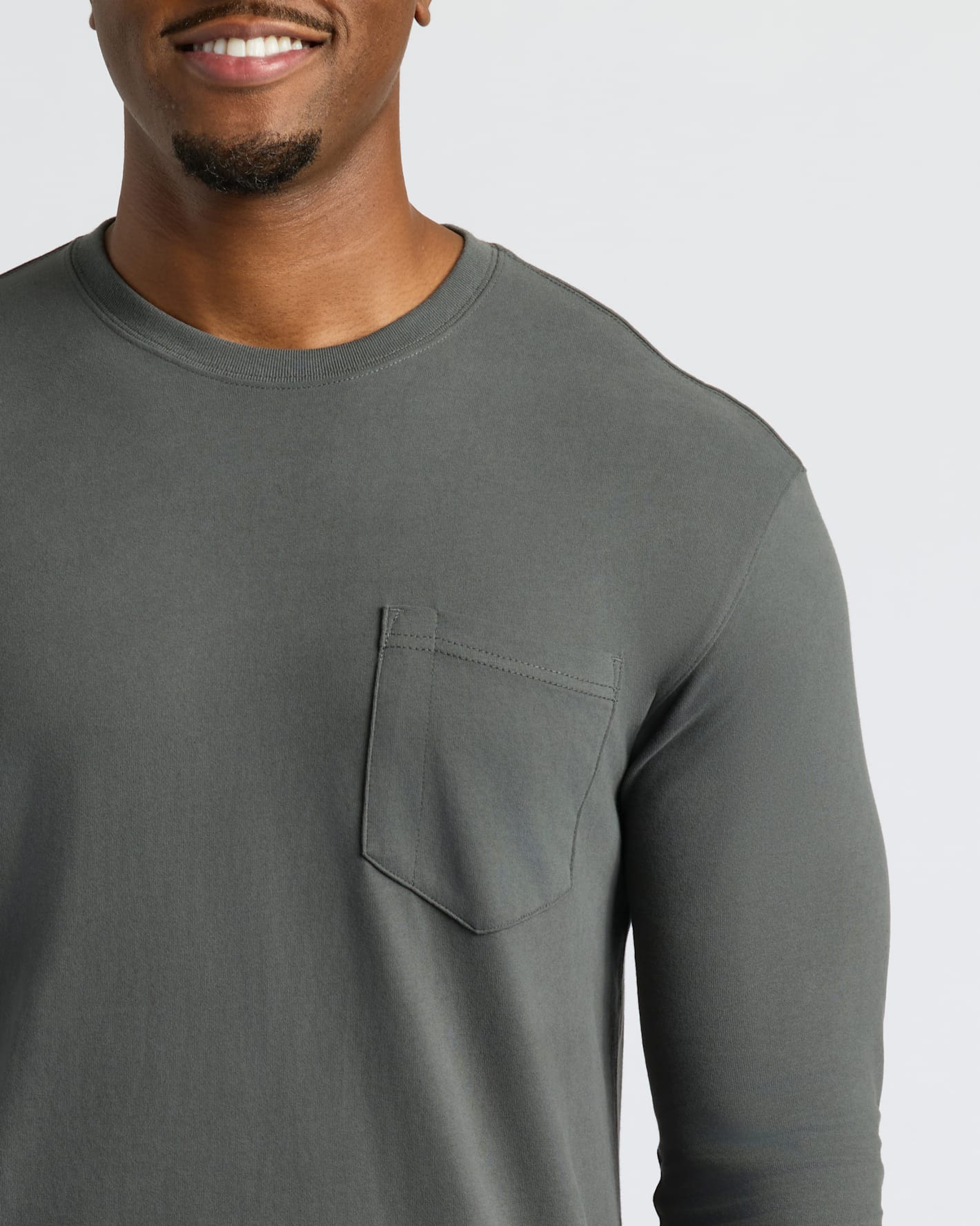 Black & Carbon Tall Heavyweight Long Sleeve Pocket Crew 4-Pack