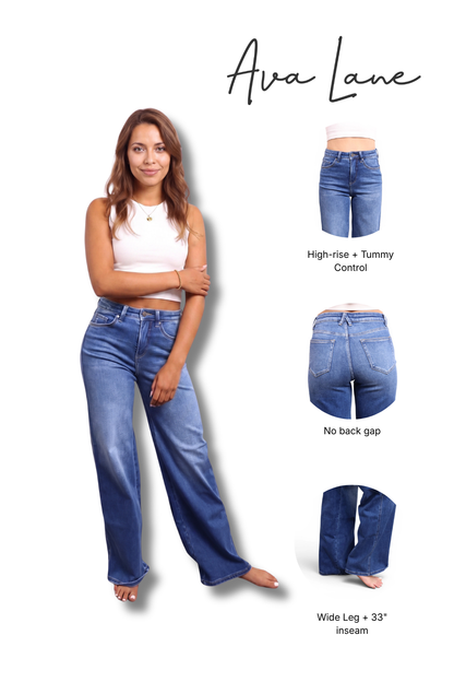 The Carson High-Rise Tummy Control Vintage Wide Leg Jeans