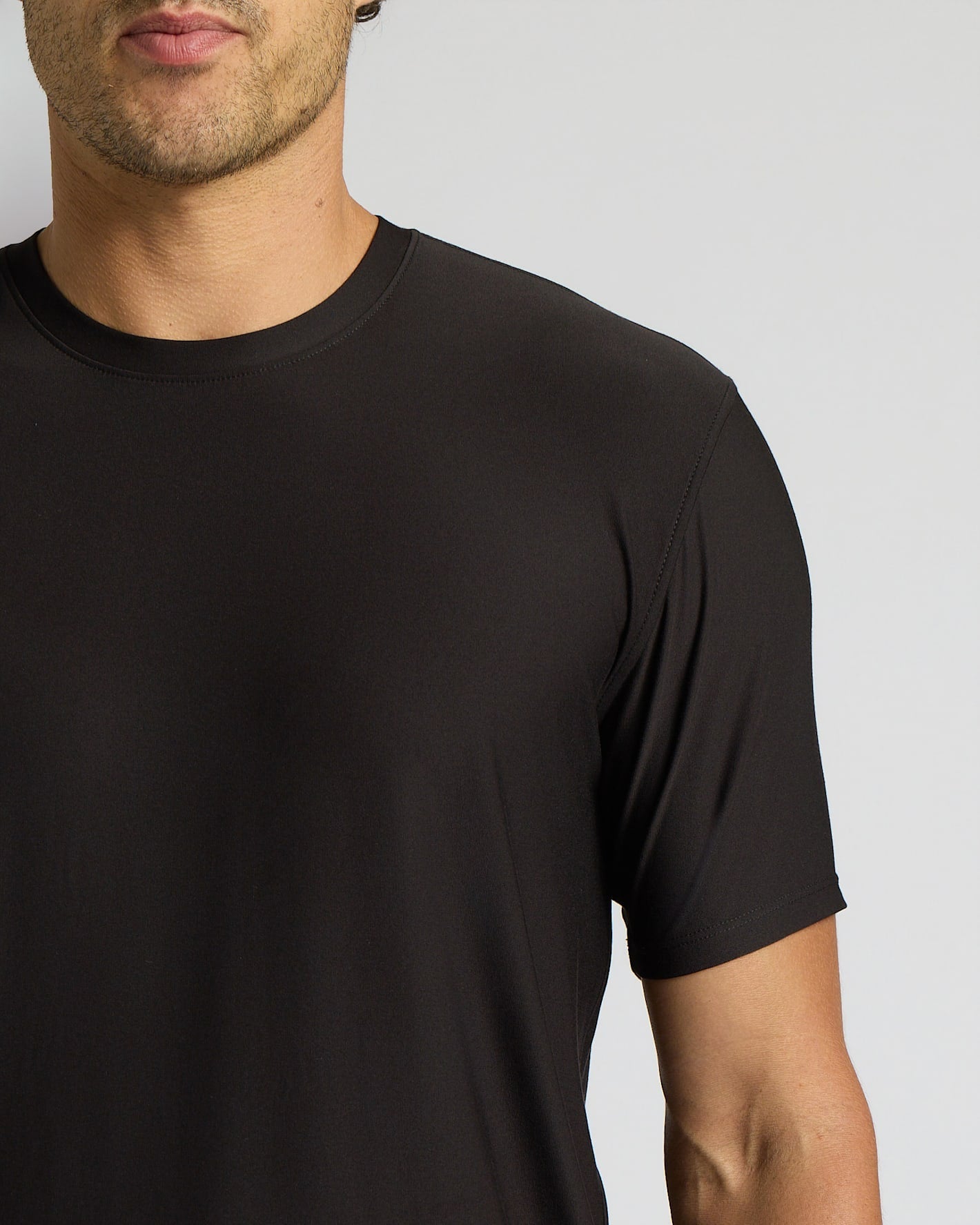 All Black Active Curved Hem Crew 3-Pack