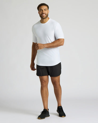 All White Tall Active Curved Hem Crew 6-Pack