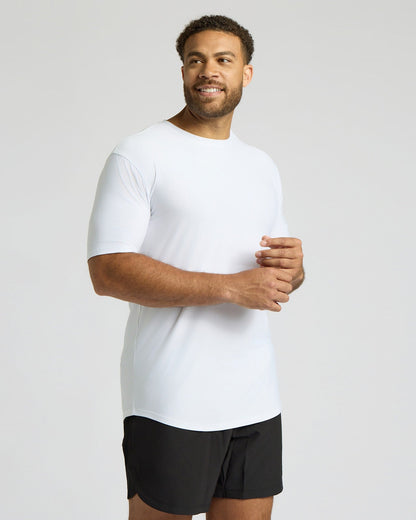 All White Tall Active Curved Hem Crew 6-Pack