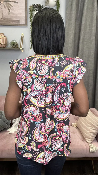 Soulful Strut Women's Colorful Short Sleeve Top