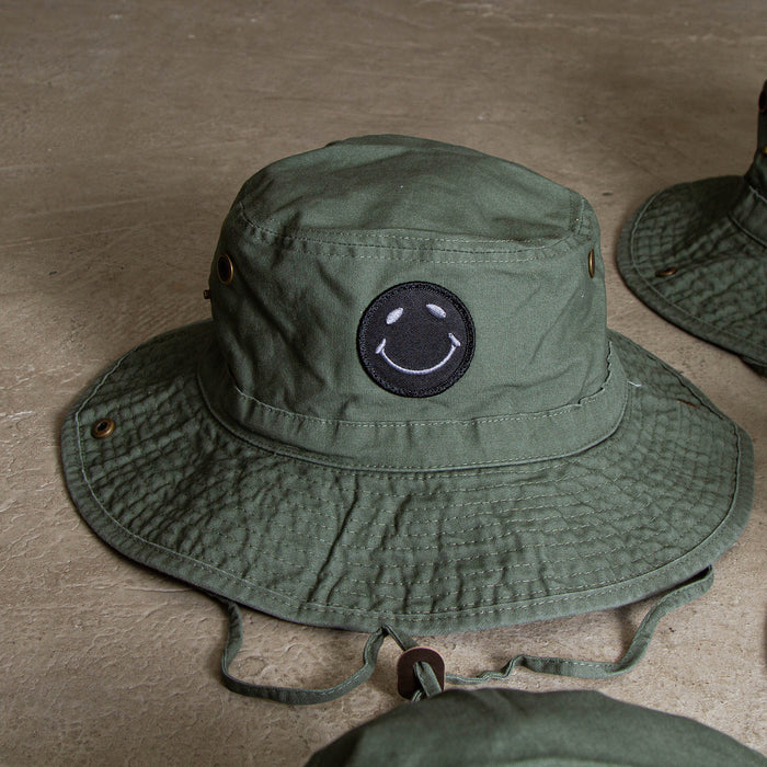 BB Smiley - Draw String Bucket Hat - Khaki