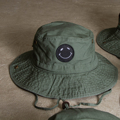 BB Smiley - Draw String Bucket Hat - Khaki