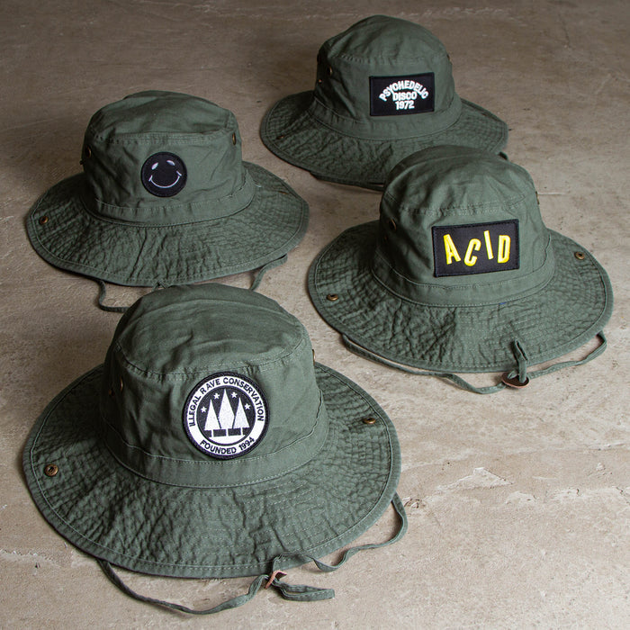 BB Smiley - Draw String Bucket Hat - Khaki