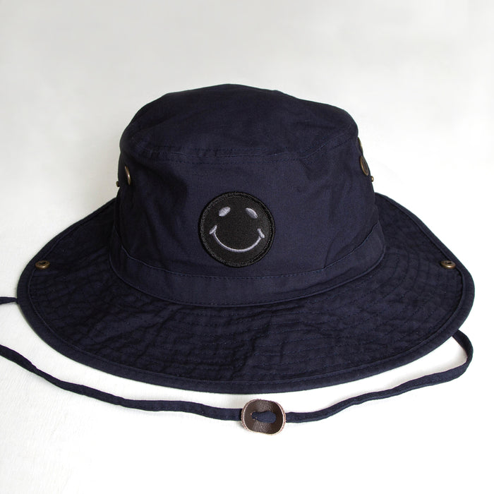BB Smiley - Draw String Bucket Hat - Navy