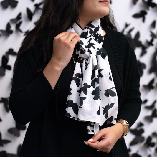 Black Cloud Cotton Scarf 15 x 72"