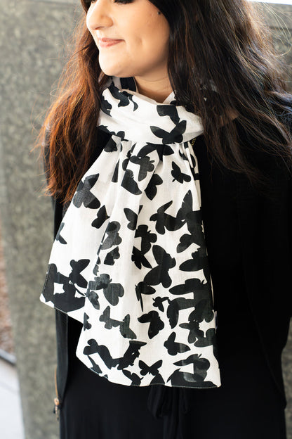 Black Cloud Cotton Scarf 15 x 72"