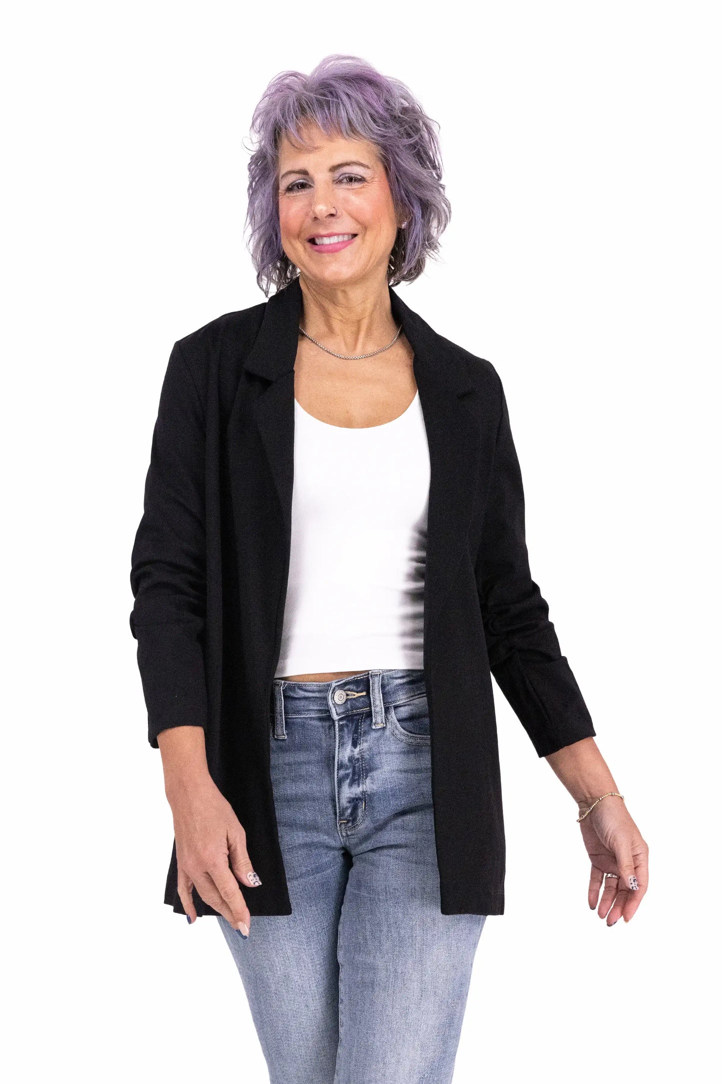 Rise to the Challenge Women's 3/4 Length Ruched Sleeve Blazer