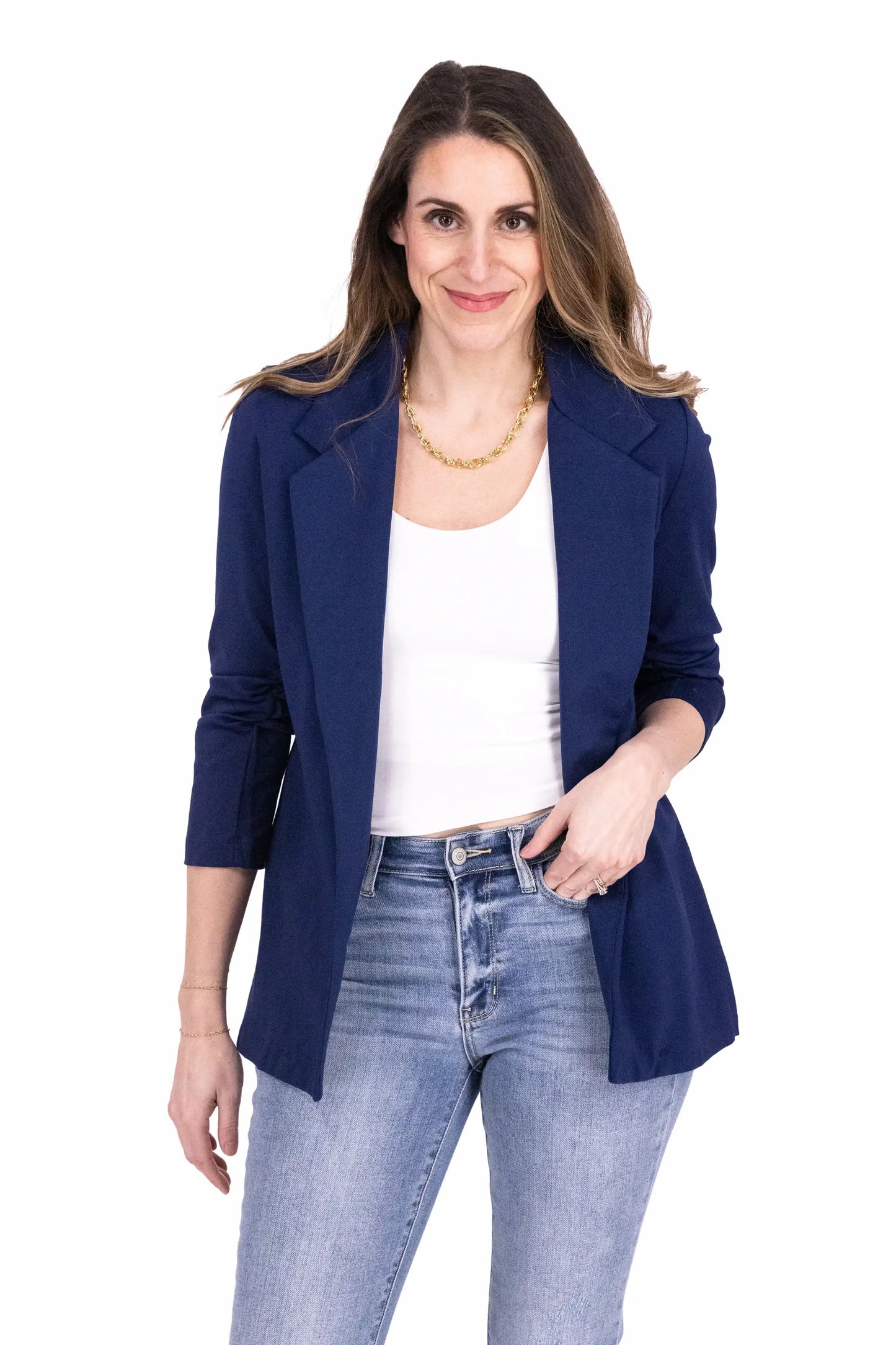 Rise to the Challenge Women's 3/4 Length Ruched Sleeve Blazer