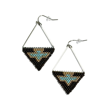 Brown + Turquoise Thunderbird Earrings