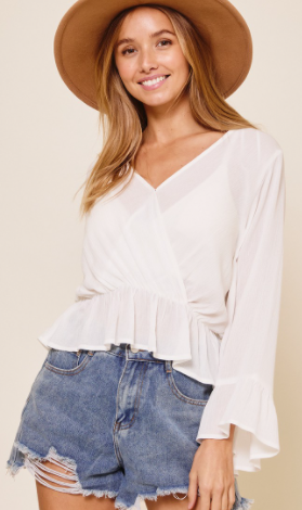 Spring Feeling Women's Ruffle Flared Long Sleeve Top *Final Sale*