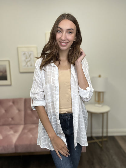 Darling Angel Women's Button Down Casual 1/2 Sleeve Top
