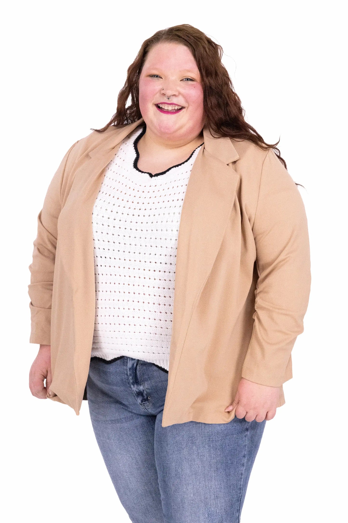 Rise to the Challenge Women's 3/4 Length Ruched Sleeve Blazer