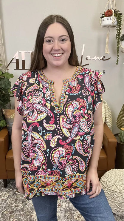 Soulful Strut Women's Colorful Short Sleeve Top