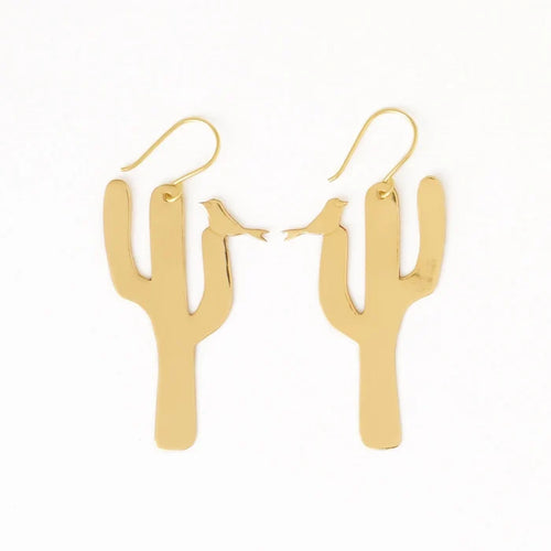 Sedona Bird + Cactus Dangle Earrings
