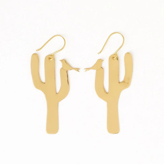 Sedona Bird + Cactus Dangle Earrings