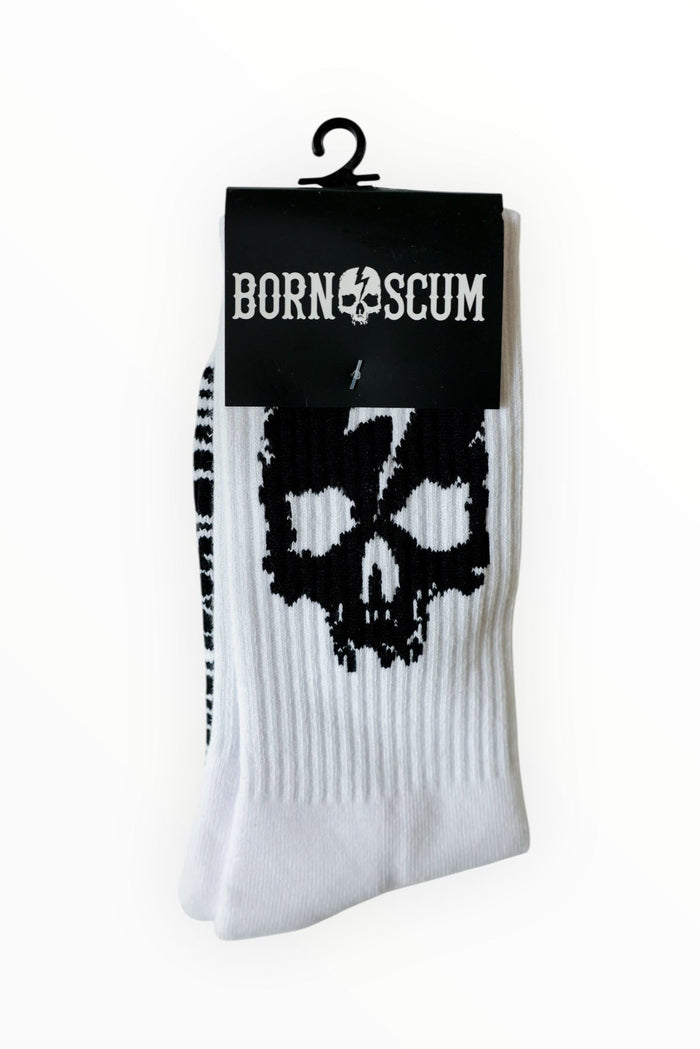 Skull Logo Sock – Bone White - Born Scum