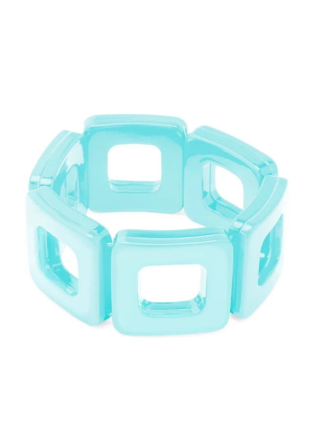 Square Elasticated Resin Pop Bracelet
