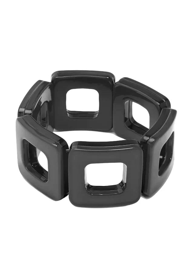 Square Elasticated Resin Pop Bracelet