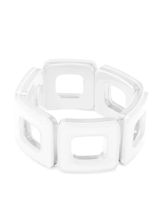 Square Elasticated Resin Pop Bracelet