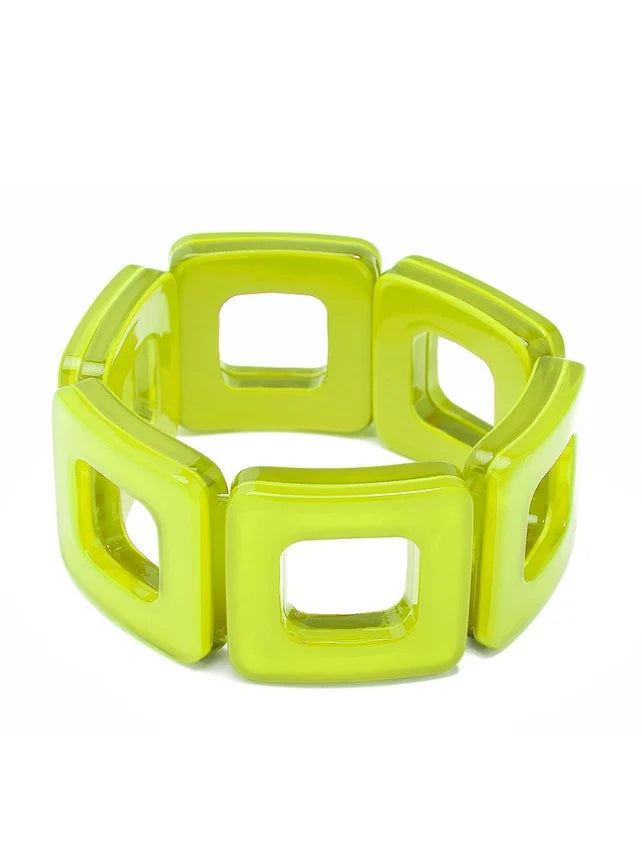 Square Elasticated Resin Pop Bracelet