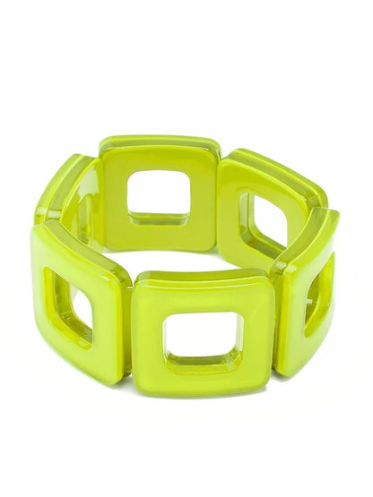 Square Elasticated Resin Pop Bracelet
