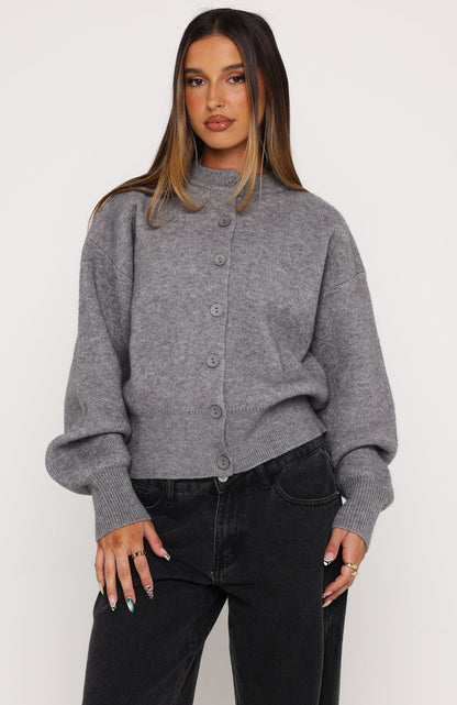 Filipa Knit Cardigan Grey Marle