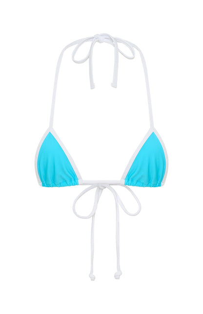 Inka Micro Bikini Top Paradise Blue/White