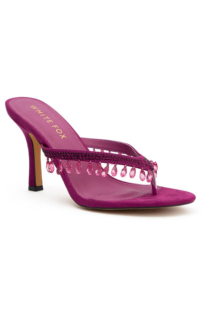 Jackie Mules Purple Faux Suede