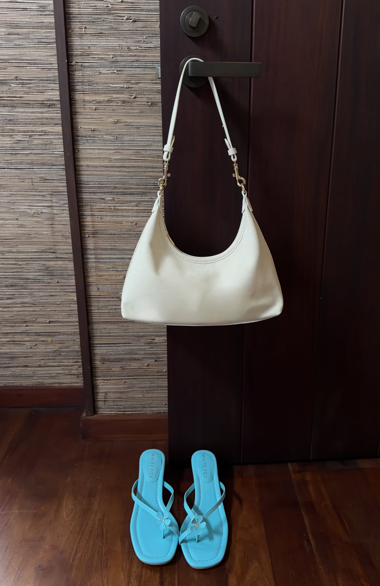 Jane Shoulder Bag Cream Faux Suede