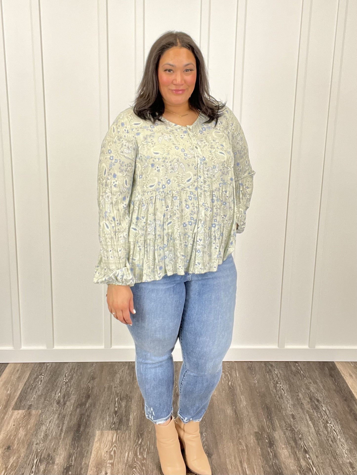 Music Is Life Women's Paisley Long Sleeve Top